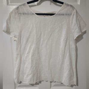 LOFT White Lace Blouse